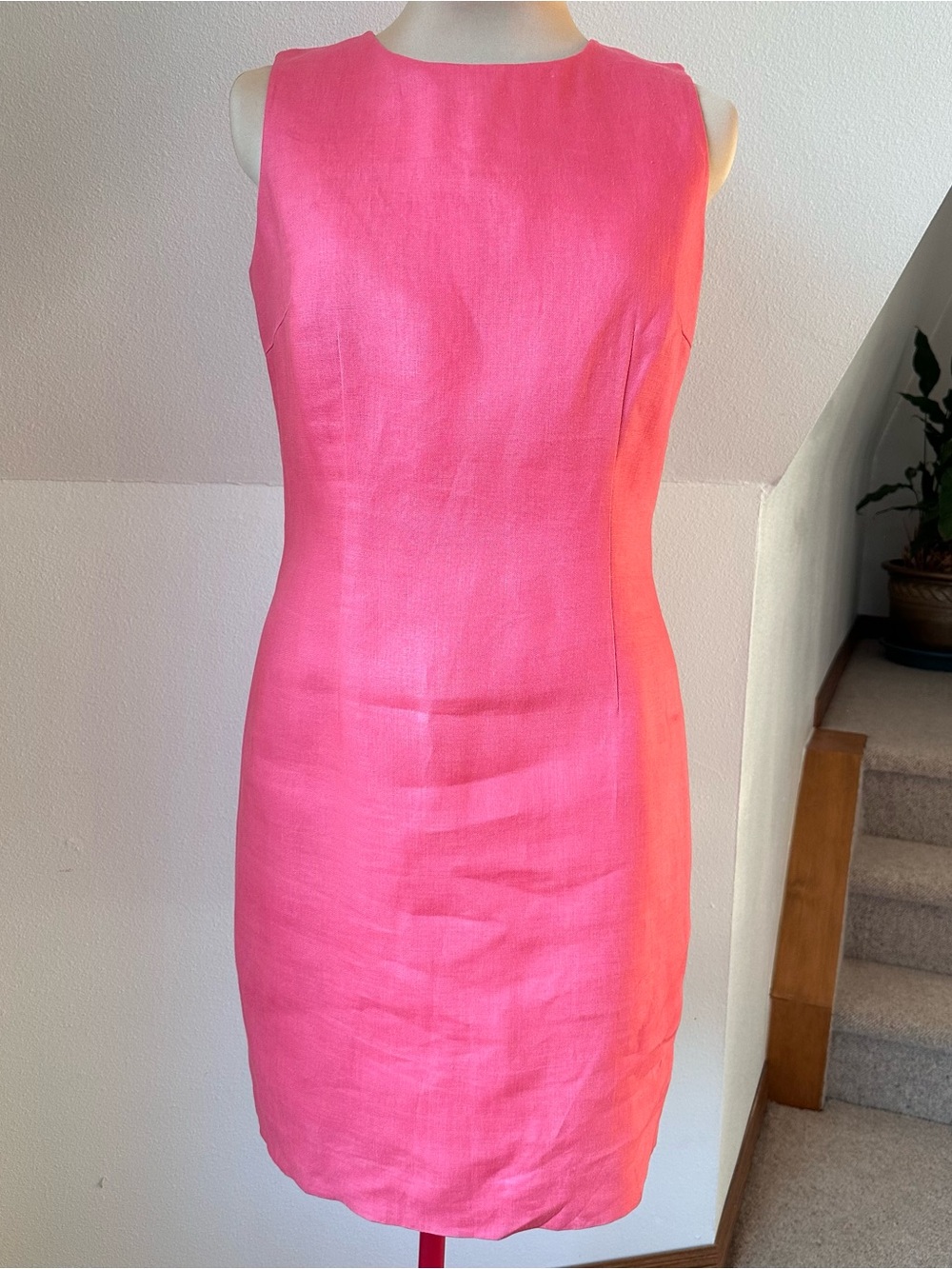 Talbots 100% Linen Dress Size 14 Elegant Sheath Summer Event Cocktail Party - Picture 2 of 9